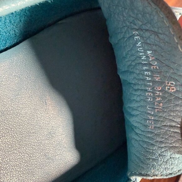 Talbots Blue Leather Slip on Loafers Women 9 B Buckles - Picture 9 of 9